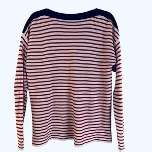 Vineyard Vines 100% cotton red white blue striped boat neck sweater